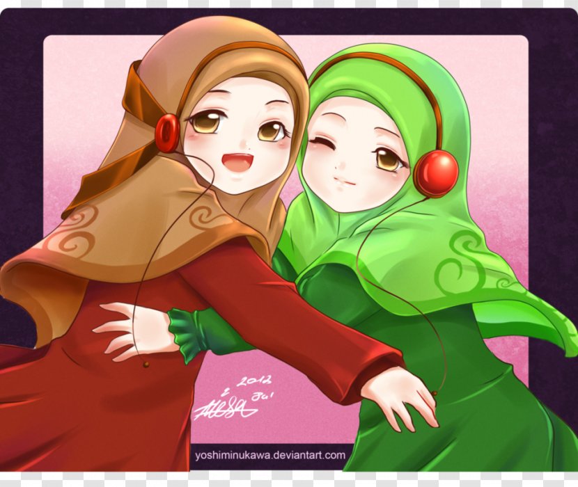 Muslim Islam Cartoon Hug Drawing - Silhouette Transparent PNG
