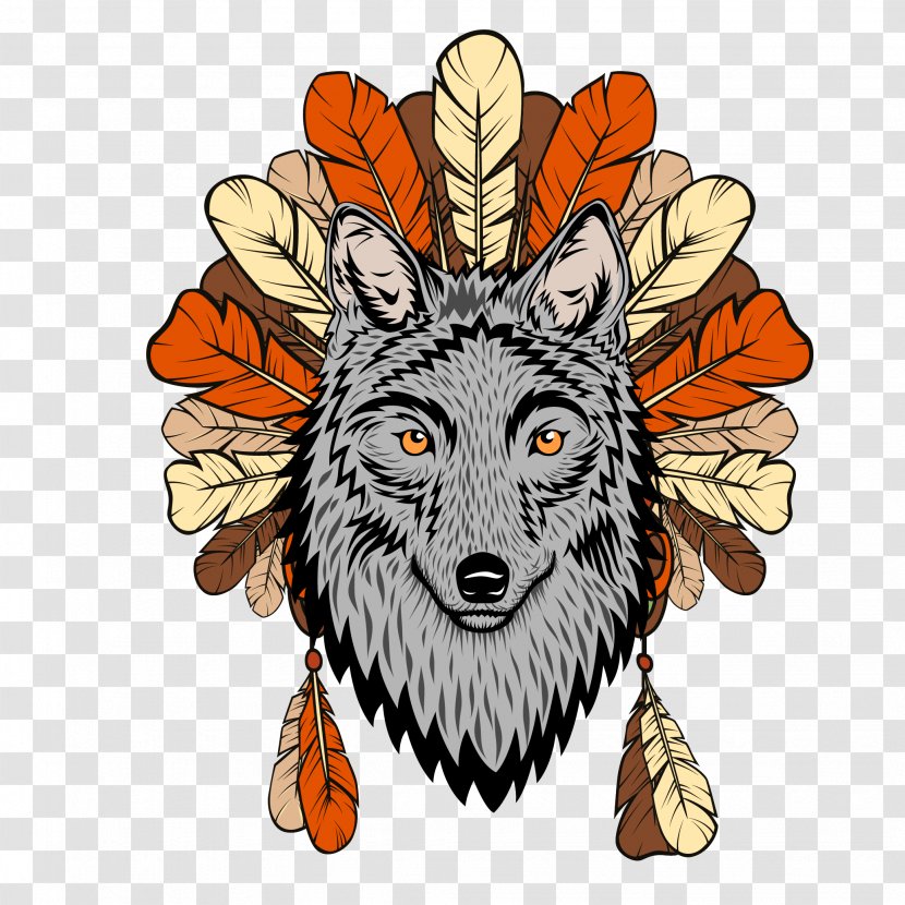 Loup Vecteur Totem Illustration - Fictional Character - Wolf Download Transparent PNG