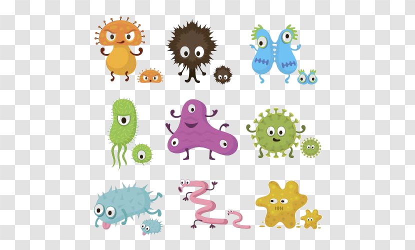 Bacteria Cartoon Microorganism Clip Art - Viral Vector - Abstract Monster Transparent PNG