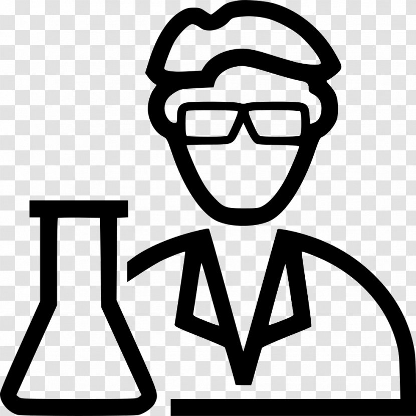 Clip Art - Black And White - Scientist Icon Transparent PNG