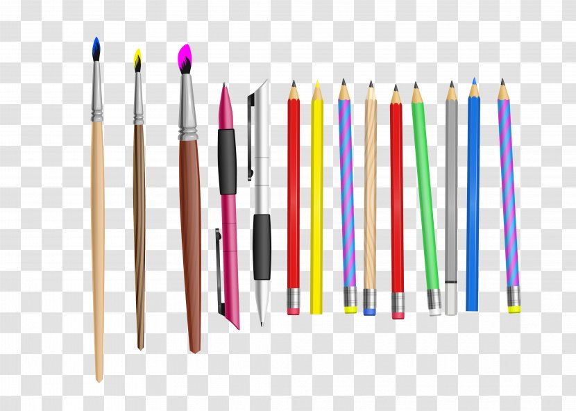 Pencil Fountain Pen Marker Stationery - Brand - Vector Color Variety Of Transparent PNG