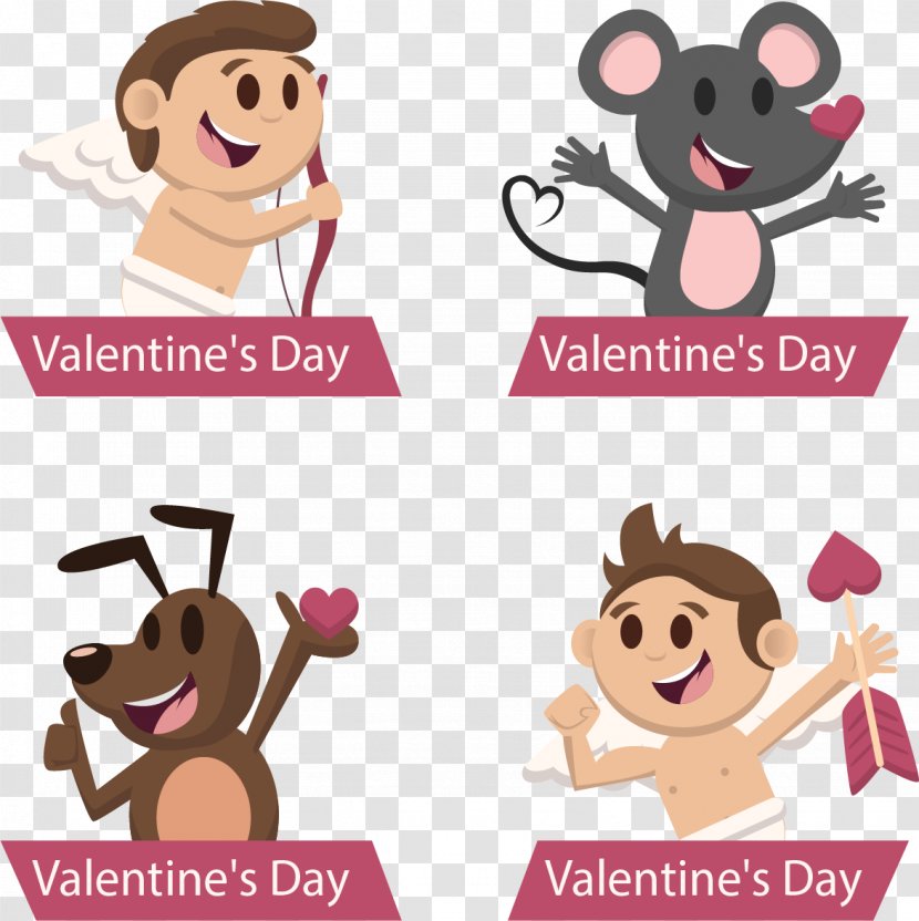 Euclidean Vector Valentines Day Cupid Illustration - Flower - Cute Transparent PNG