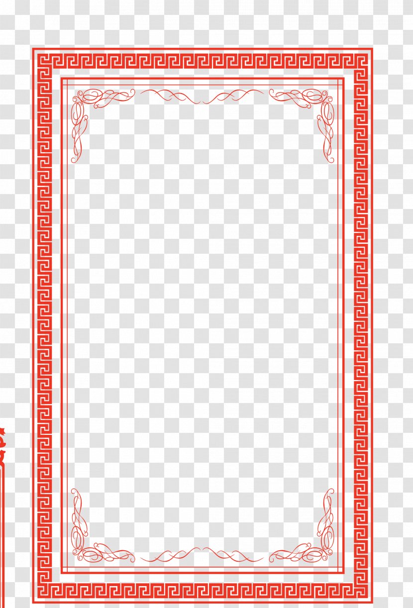 Paper Chinese New Year Red - Picture Frame - Happy Festive Border Transparent PNG