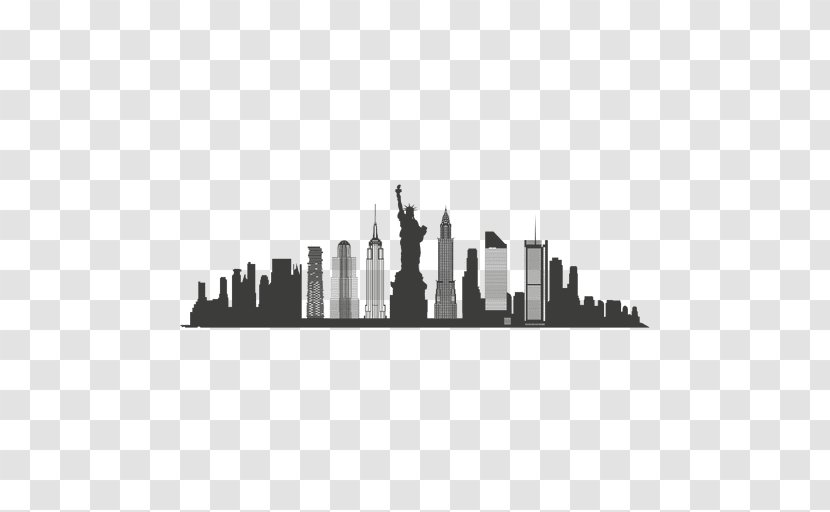 New York City Skyline Silhouette - Monochrome Photography Transparent PNG