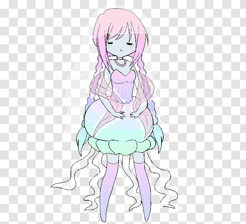 Line Art Drawing Costume Design Hair - Cartoon - Jellyfish Transparent PNG