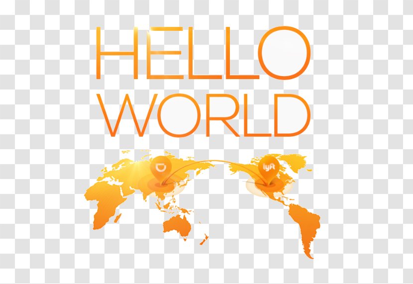 Globe World Map - Orange - Gold Hello Transparent PNG