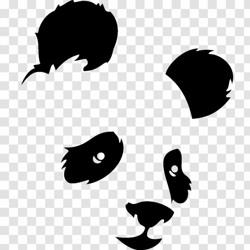 Giant Panda Bear Silhouette Stencil - Sticker - Flamingos Transparent PNG