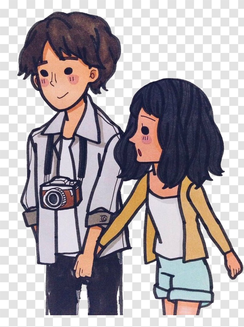 Significant Other Holding Hands Illustration - Flower - The Camera Couple Transparent PNG