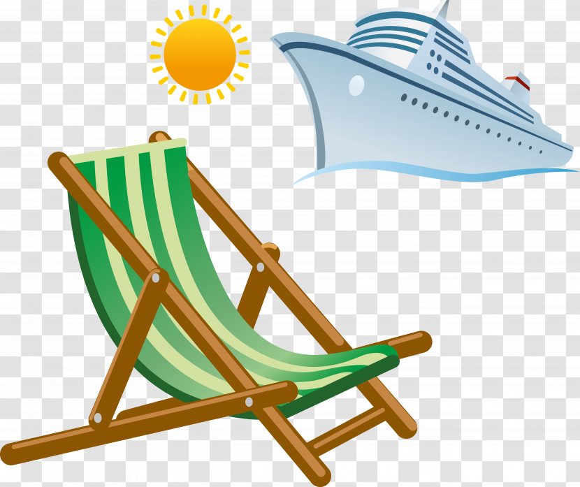 Cruise Ship Cruising Clip Art - Furniture - Sun Cartoon Drawing Folding Chairs Transparent PNG