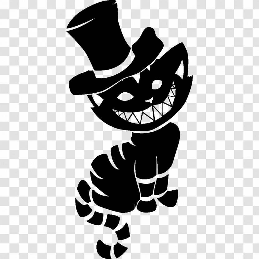 Cheshire Cat Mad Hatter Tattoo Alice's Adventures In Wonderland - Stencil Transparent PNG