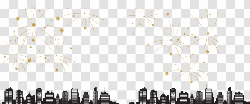 White Line Art Black Pattern - City ​​building Transparent PNG