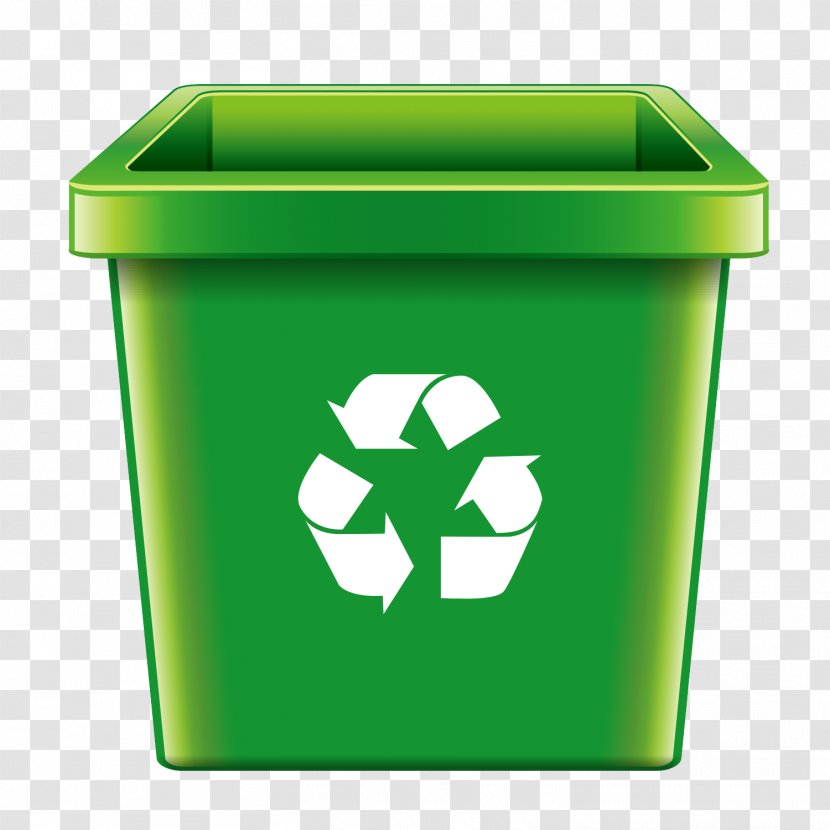 Green Recycling Bin Waste Container Containment - Household Supply Symbol Transparent PNG