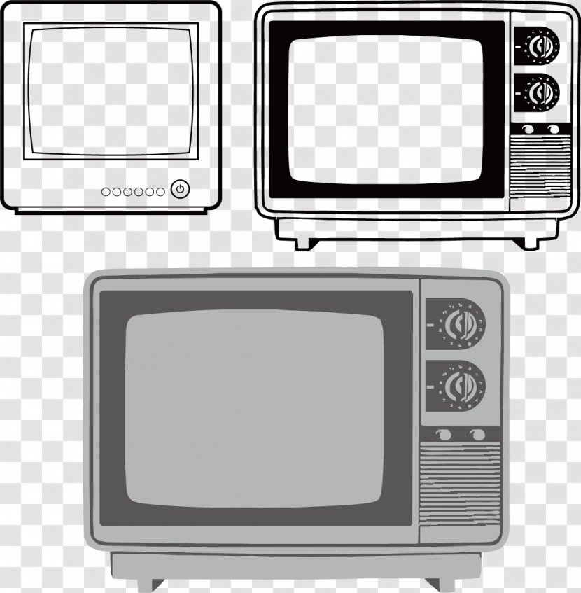 Television Set Electronics Daytime - Black And White TV Appliance Background Material Transparent PNG