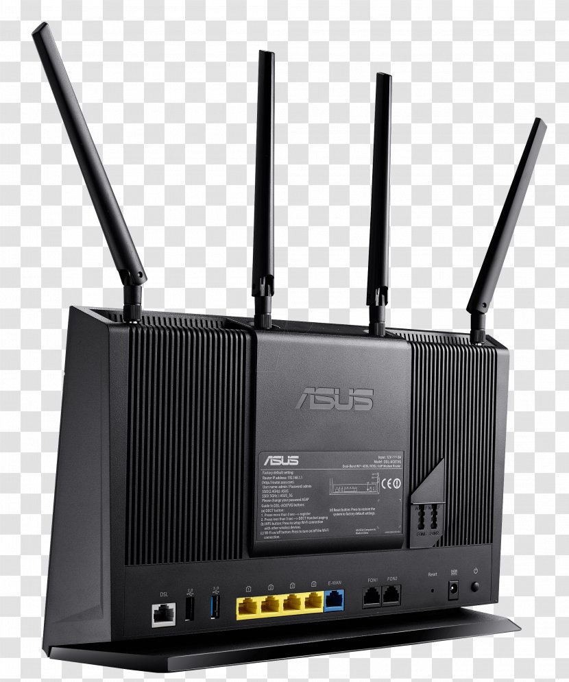 Router ASUS Digital Subscriber Line IEEE 802.11ac VDSL - Output Device - Adsl Transparent PNG