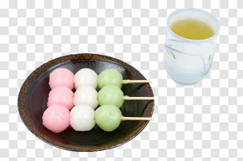 Dango Meatball Japanese Cuisine Chinese Rice Flour - Health - Tea And Tri Colored Meatballs Transparent PNG