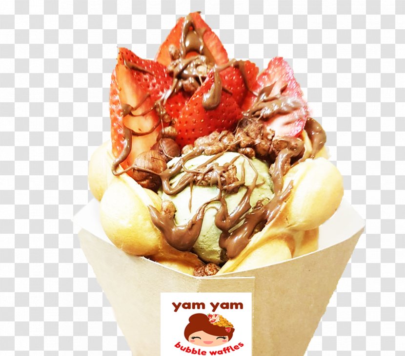 Ice Cream Sundae Egg Waffle Frozen Yogurt - Flavor - Yam Transparent PNG