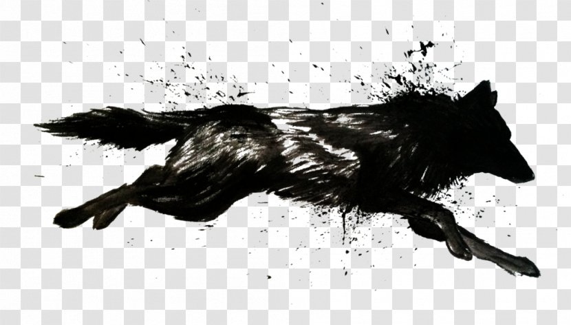 Dog Arctic Wolf Walking Black Drawing - Wildlife Transparent PNG