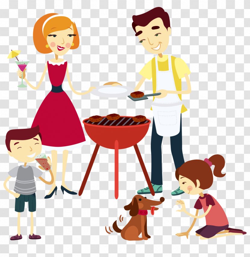 Barbecue Grill Churrasco Family - Sitting - Cartoon Transparent PNG