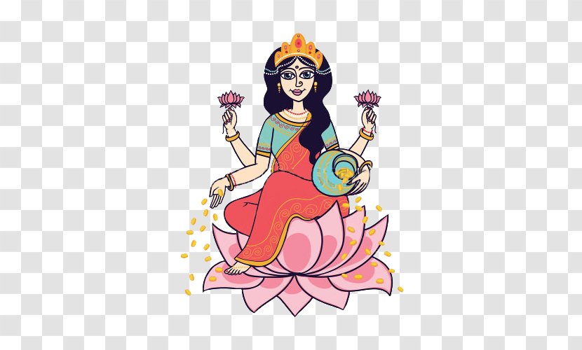 Lakshmi Goddess Devi Hinduism - Royaltyfree - Aladdin Lotus Block Transparent PNG