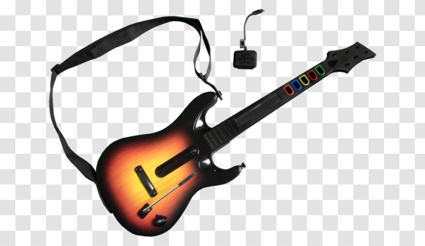 Bass Guitar Hero World Tour Electric Controller - Watercolor Transparent PNG