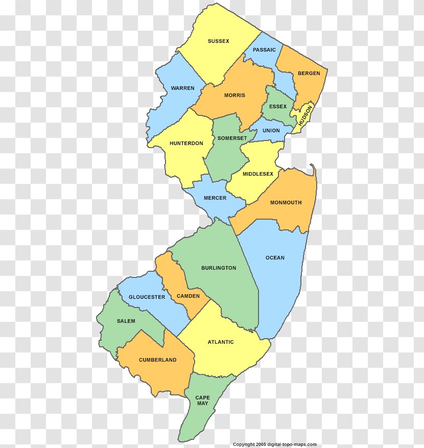 Jersey City Camden Atlantic Long Beach Township Map - Area Transparent PNG
