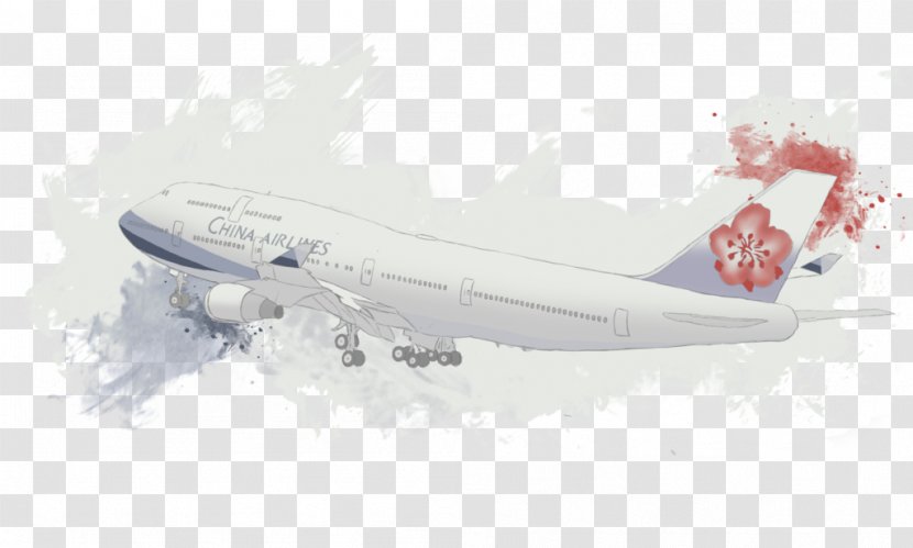 Boeing 747-400 China Airlines Flight 611 Airplane - Drawing Transparent PNG