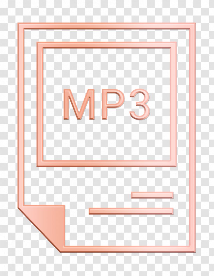 Extension Icon File Format - Mp3 - Peach Text Transparent PNG
