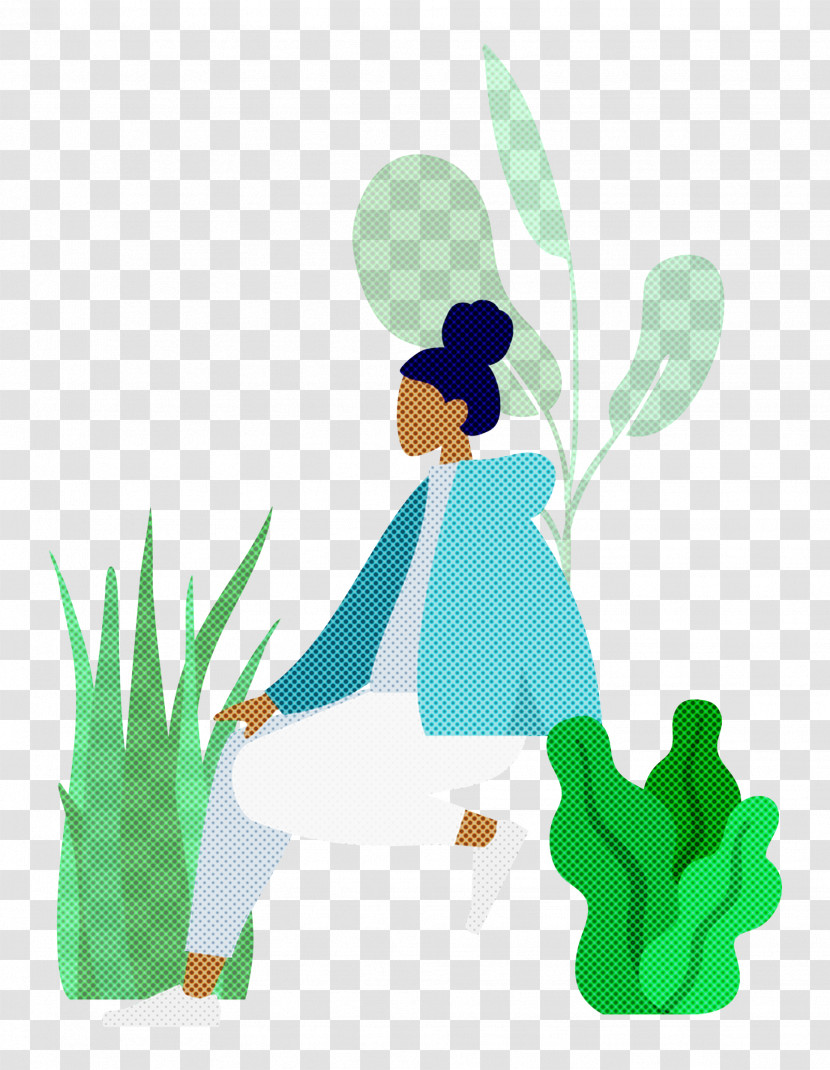 Resting Girl Plant Transparent PNG