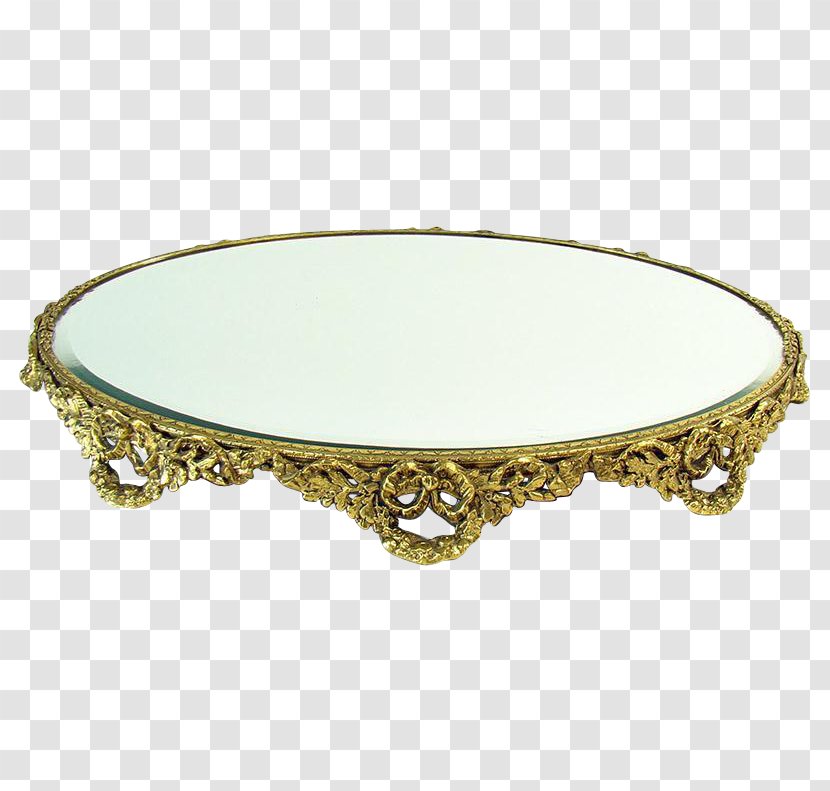 Table Gold Plating Mirror Platter Transparent PNG