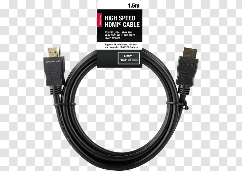 PlayStation 4 3 Wii U HDMI - Wire - Hi Speed Transparent PNG