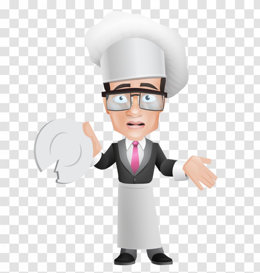 Cartoon Plate Character Clip Art - Vision Care - The Chef Holding Broken Transparent PNG