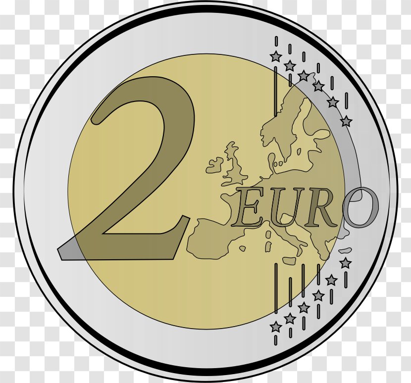 2 Euro Coin Coins Sign Clip Art - Commemorative - Two Transparent PNG