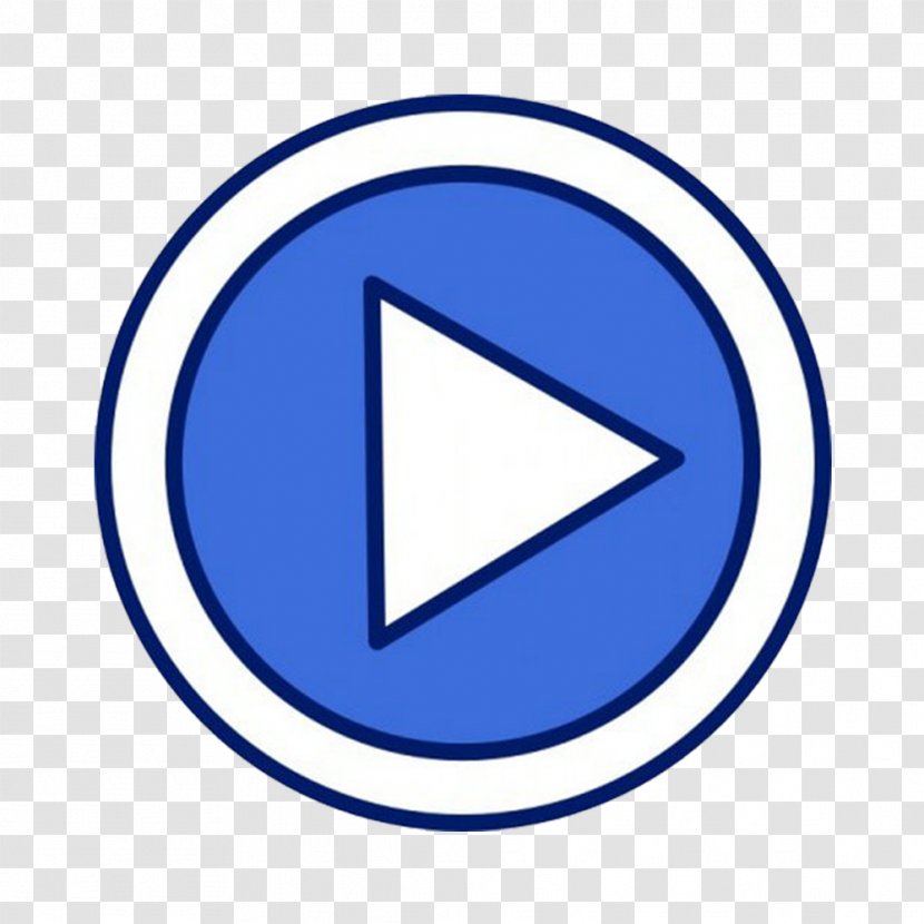 Video Clip Art - Symbol - Simple Blue Play Button Design Transparent PNG