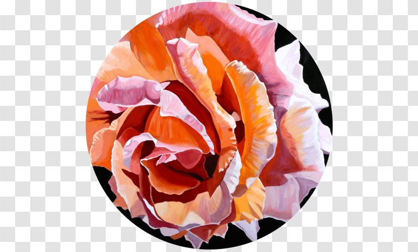 Garden Roses Work Of Art Painting Canvas - Cut Flowers - Peach Rosette Transparent PNG