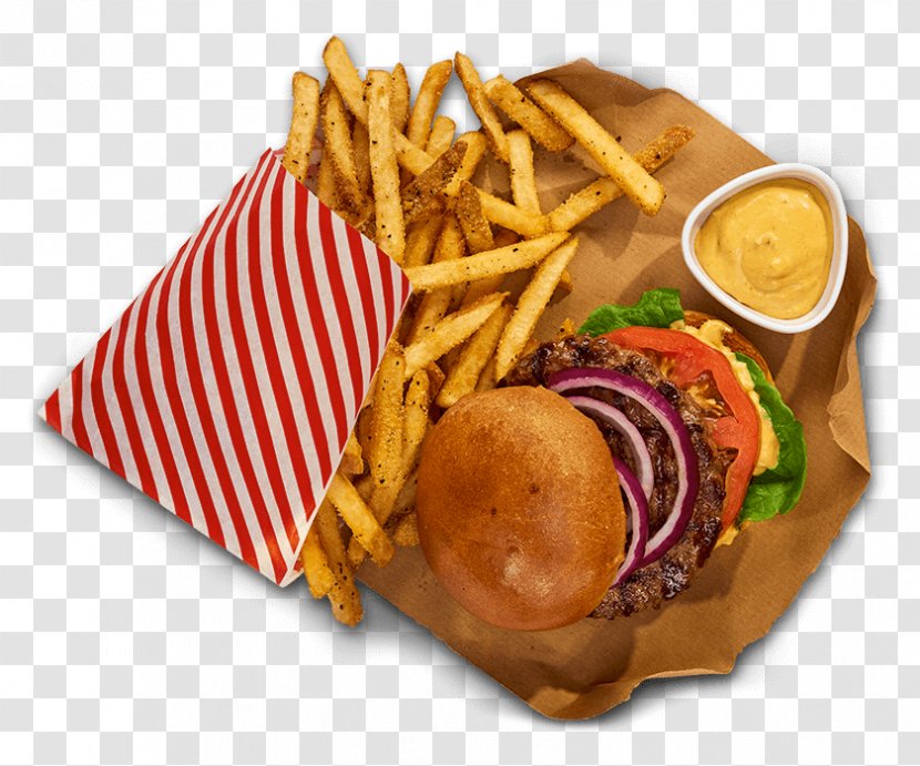 French Fries Buffalo Burger TGI Friday's Cheeseburger Slider - Finger Food - Menu Transparent PNG