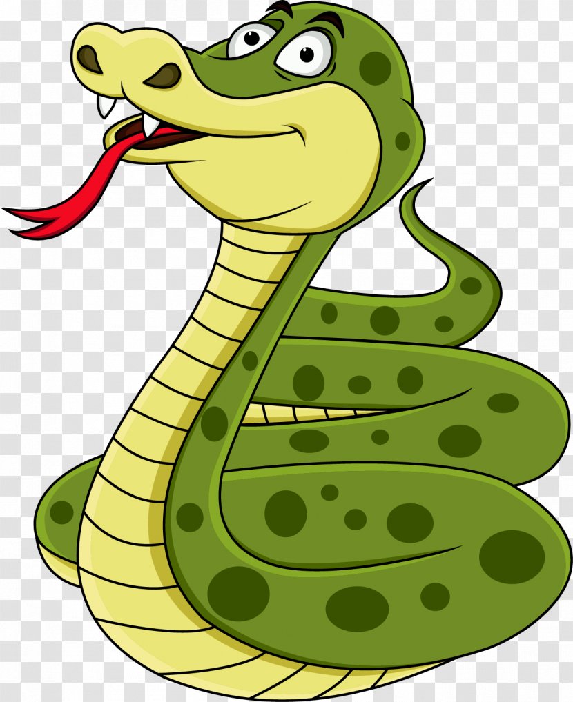 Snake Royalty-free Cartoon Clip Art - Royaltyfree - Vector Painted Green Transparent PNG