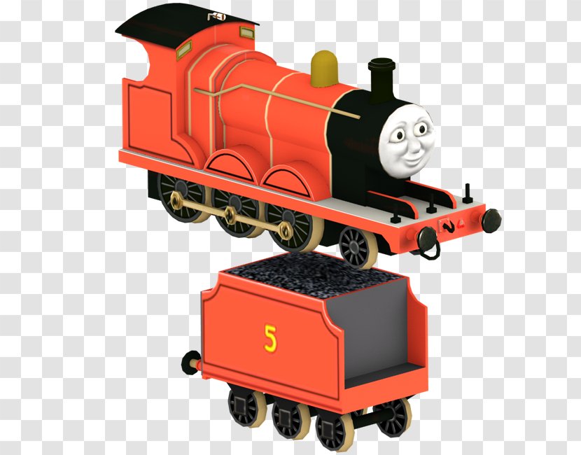 James The Red Engine Thomas Percy Train Sodor - Streamlined Transparent PNG