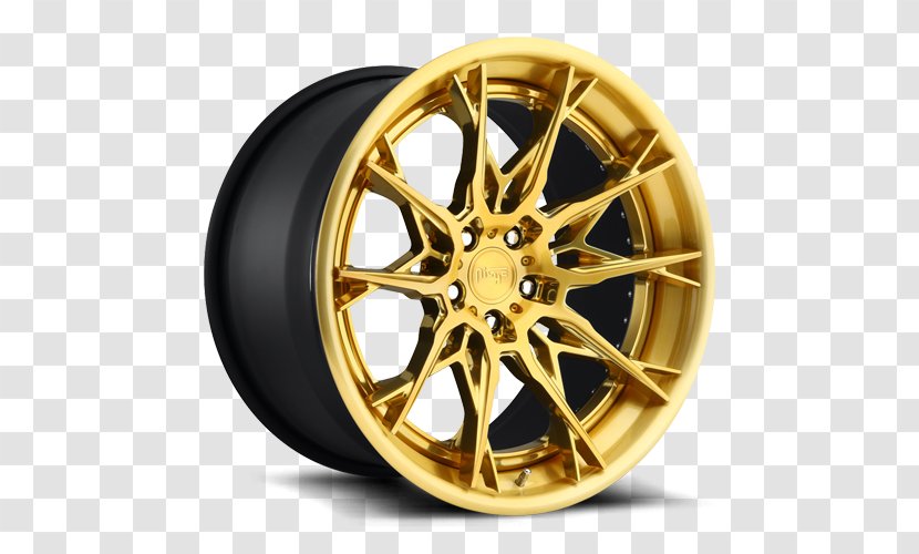 Alloy Wheel Custom Forging - Automotive Tire - Brush Gold Transparent PNG