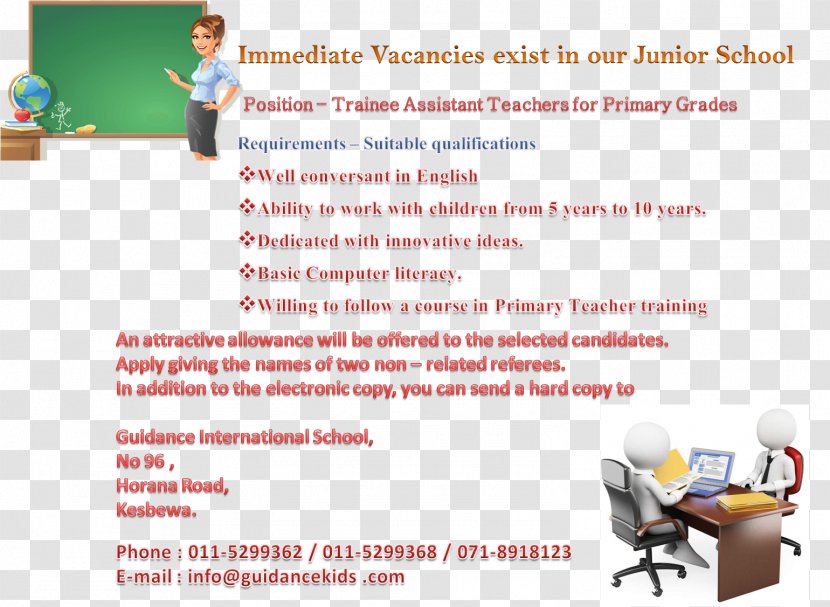 Guidance International School Teacher Nursery Job Transparent PNG