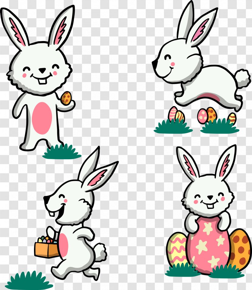 Easter Bunny Domestic Rabbit European Illustration - Art - Running Cartoon Transparent PNG