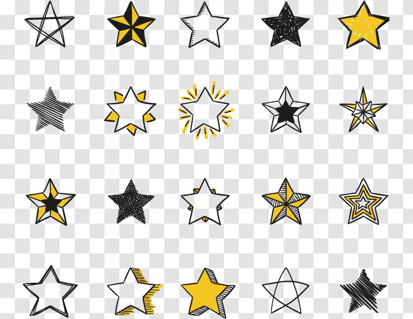 Euclidean Vector Drawing Icon - Clip Art - Hand-painted Stars Transparent PNG