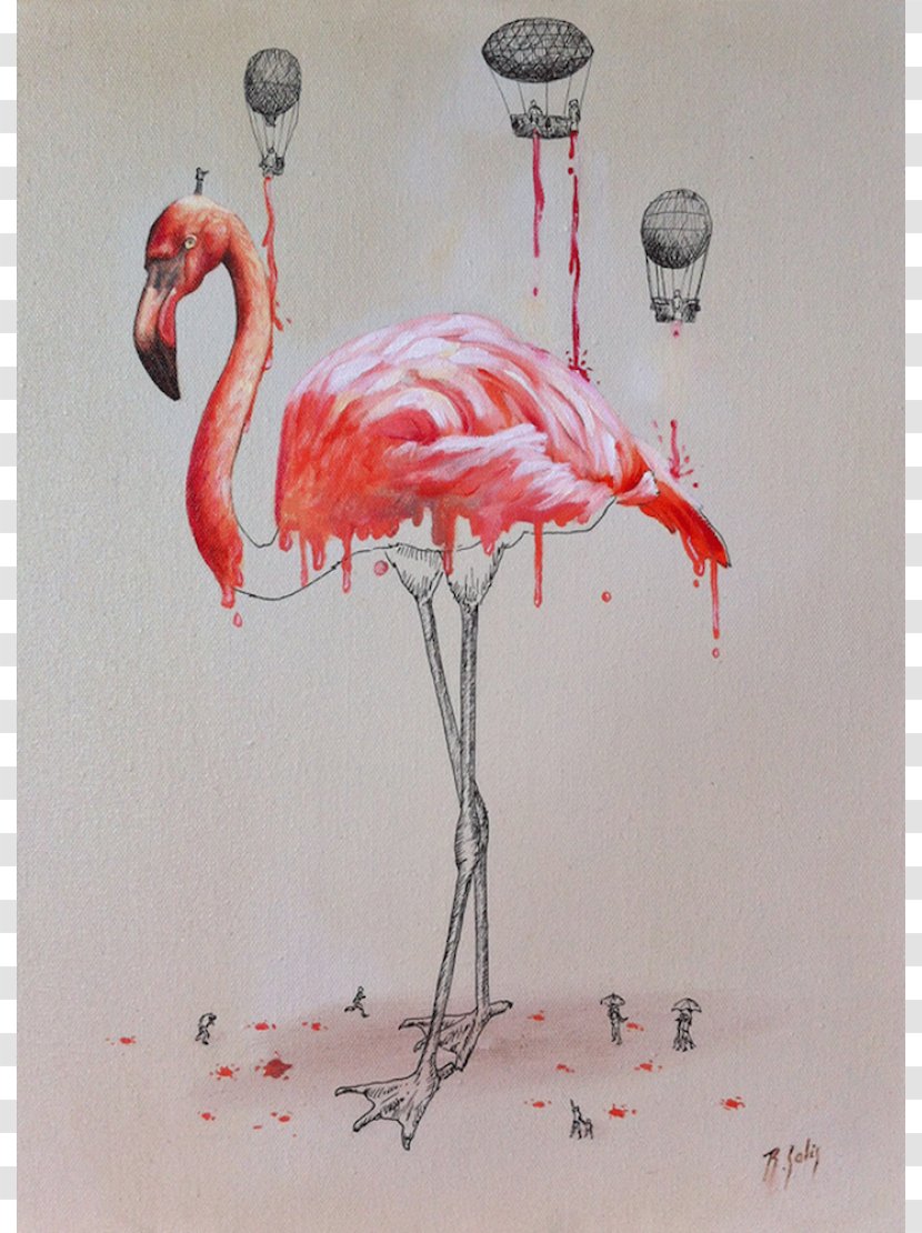 Guadalajara School Of Visual Arts Artist - Water Bird - Flamingo Transparent PNG