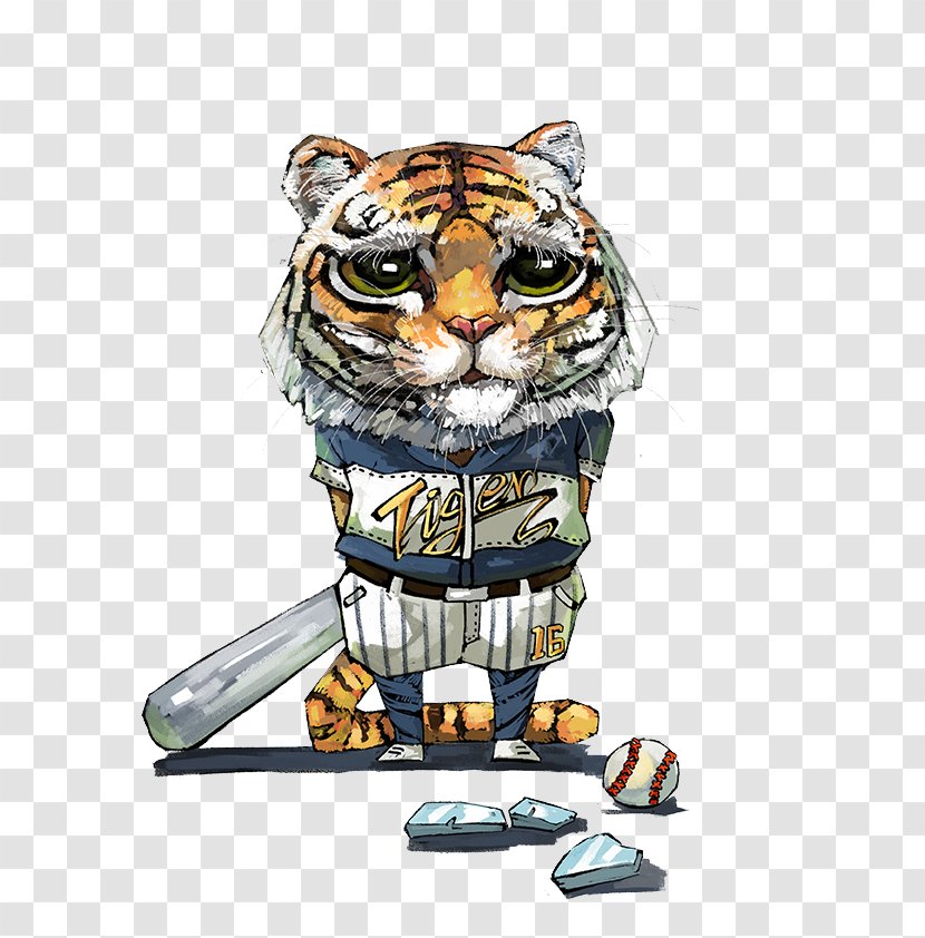 Tiger Cat Cartoon Illustration - Carnivoran - Meng Transparent PNG