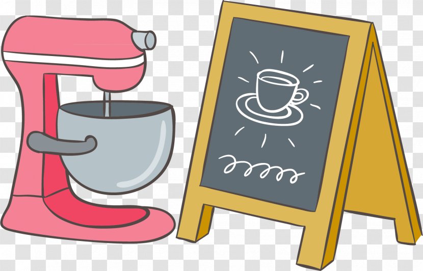 Coffee Cafe Blackboard - Slate - Juice Machine Sketchpad Advertising Vector Elements Transparent PNG