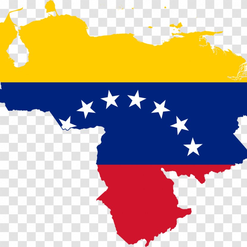 Flag Of Venezuela Blank Map - Blue Transparent PNG