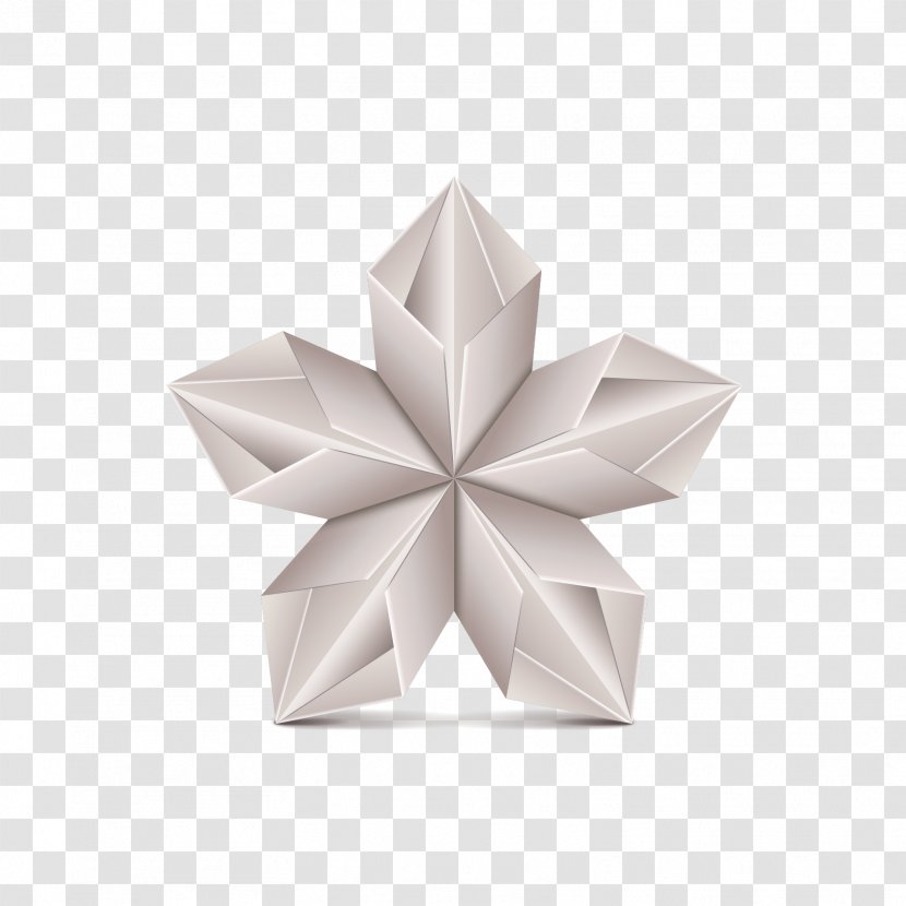 Origami Paper Euclidean Vector Flower - Royalty Free - Gray Five-pointed Star Transparent PNG