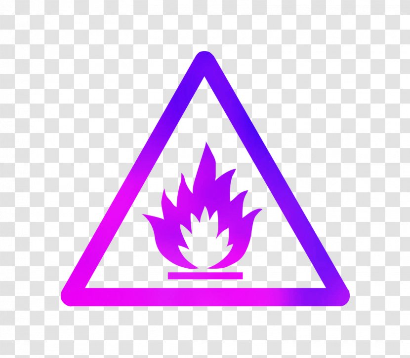 Warning Sign Hazard Combustibility And Flammability Risk - Purple - Flame Transparent PNG