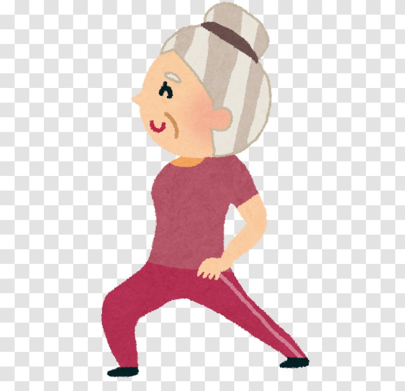 Stretching Achilles Tendon Pilates Body Muscle - Cartoon - Elderly Woman Transparent PNG