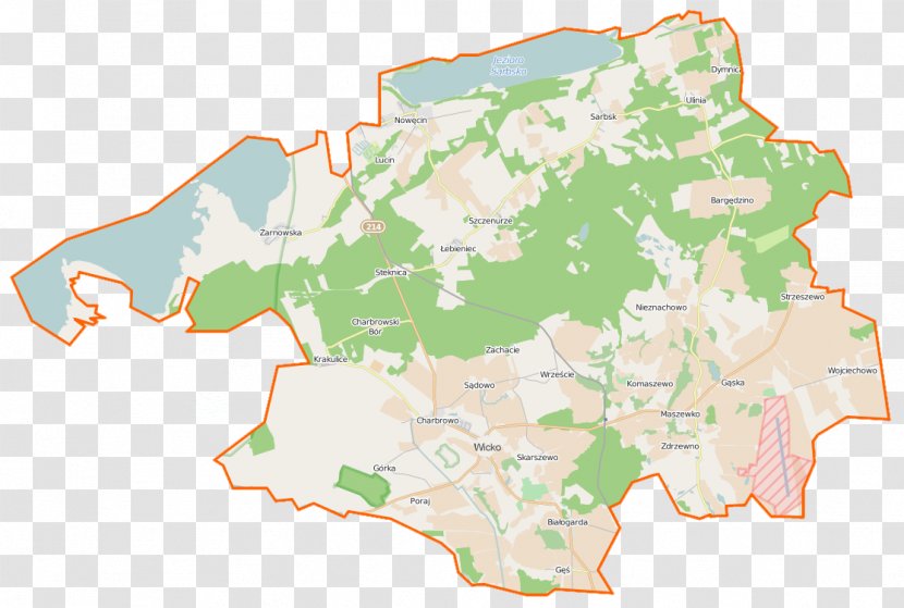 Wicko, Pomeranian Voivodeship Nowęcin Jezioro Sarbsko Wojciechowo, - Watercolor - Map Transparent PNG