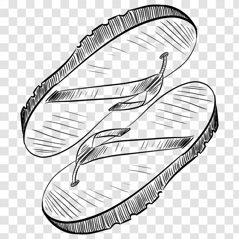Flip-flops Sandal Footwear Coloring Book - Cartoon Transparent PNG